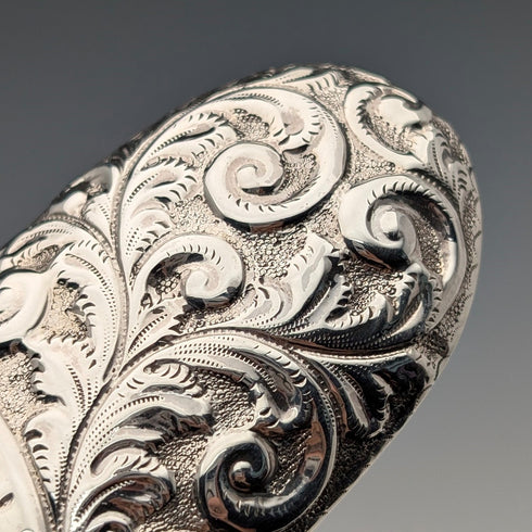 1895 British antique sterling silver chatelaine eyeglass case by Colen Hewer