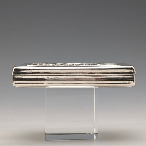 19世紀 オーストリア製 812シルバー 浮き彫り装飾 スクエアボックス 103g