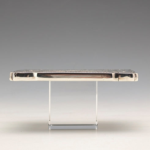 1880 British antique sterling silver card case, 72g, Hilliard & Thomason, in excellent condition