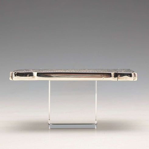 1880 British antique sterling silver card case, 72g, Hilliard & Thomason, in excellent condition
