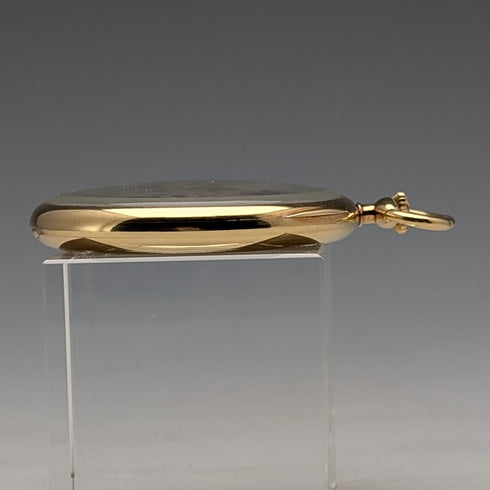 Circa 1940 Vintage Ulysse Nardin Pocket Watch 18K Gold Case In good working order Comes with case and warranty