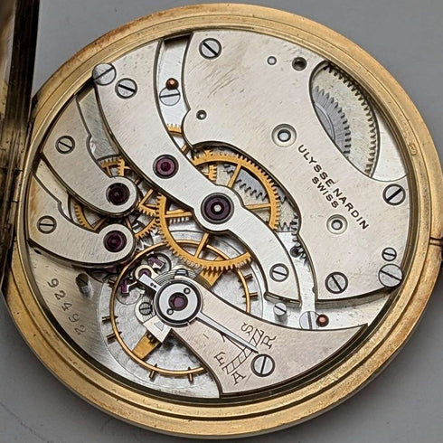 1940年頃 ヴィンテージ ユリス・ナルダン 懐中時計 18金ケース 動作良好 ケース・保証書付