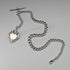 Circa 1910 British antique sterling silver Albert chain, 52g, sterling silver emblem fob