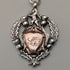 Circa 1910 British antique sterling silver Albert chain, 52g, sterling silver emblem fob