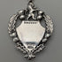 Circa 1910 British antique sterling silver Albert chain, 52g, sterling silver emblem fob
