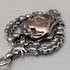 Circa 1910 British antique sterling silver Albert chain, 52g, sterling silver emblem fob