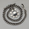 Circa 1910 British antique sterling silver Albert chain, 51g sterling silver medal fob