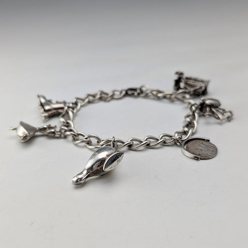 1970 年代英國復古純銀吊飾手鍊 26 克