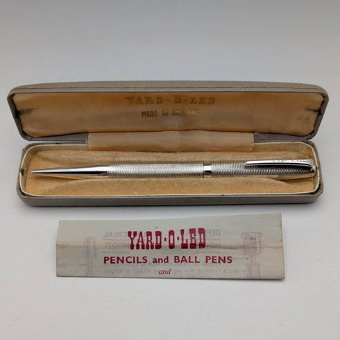 1968 British Yard O' Red Sterling Silver Push-Pull Pencil in Case