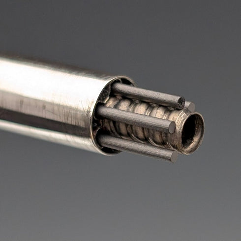 1968 British Yard O' Red Sterling Silver Push-Pull Pencil in Case