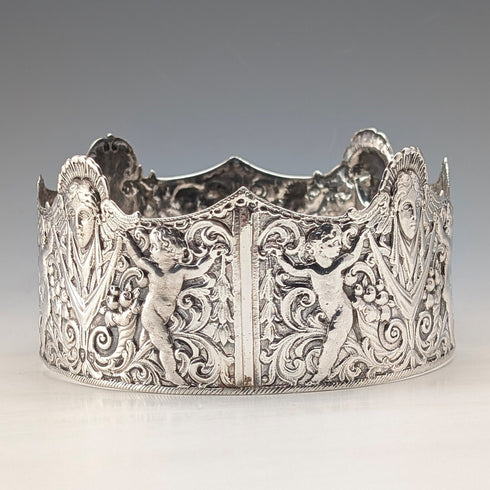 1893 British antique sterling silver pincushion frame Susannah Brasted