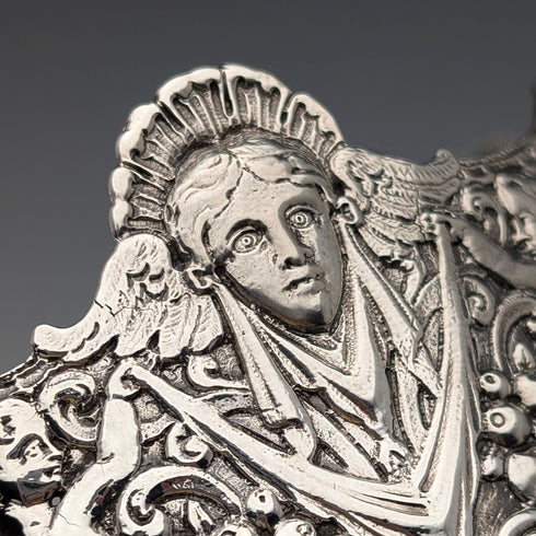 1893 British antique sterling silver pincushion frame Susannah Brasted