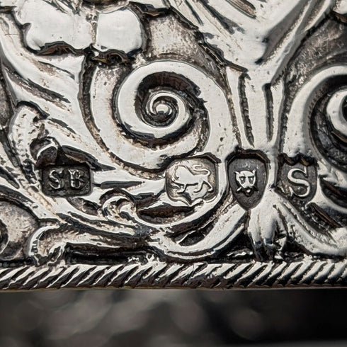 1893 British antique sterling silver pincushion frame Susannah Brasted