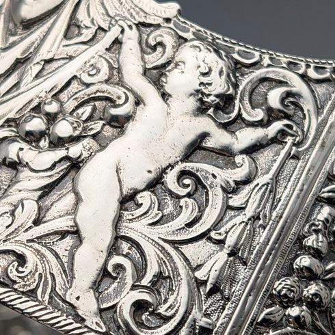 1893 British antique sterling silver pincushion frame Susannah Brasted