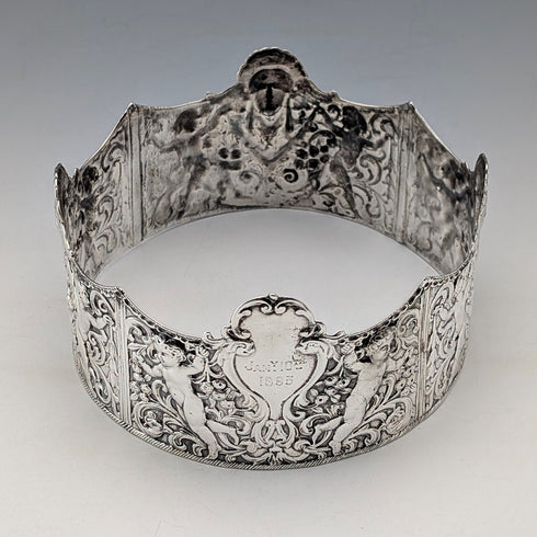 1893 British antique sterling silver pincushion frame Susannah Brasted