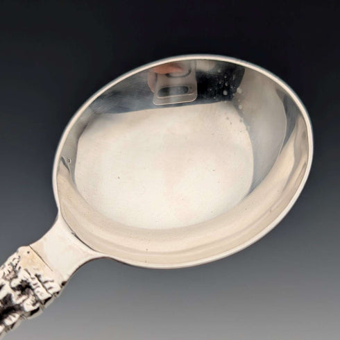 1902 British antique sterling silver spoon pair 110g John Millward Banks