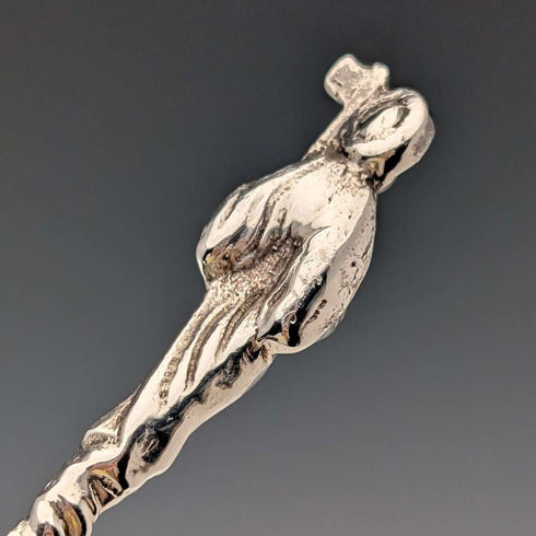 1902 British antique sterling silver spoon pair 110g John Millward Banks