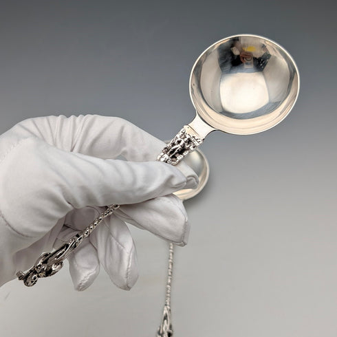 1902 British antique sterling silver spoon pair 110g John Millward Banks