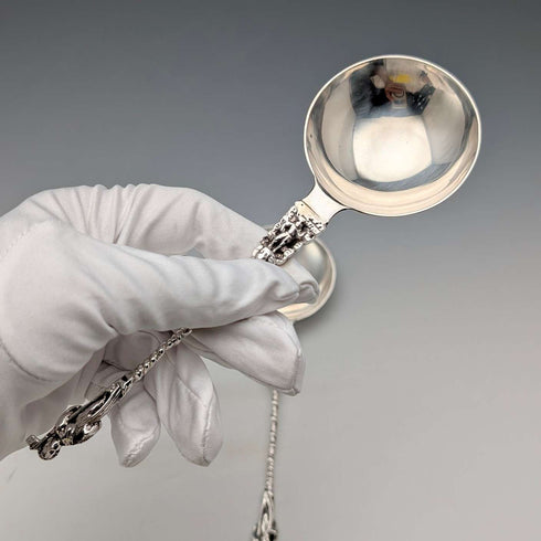 1902 British antique sterling silver spoon pair 110g John Millward Banks