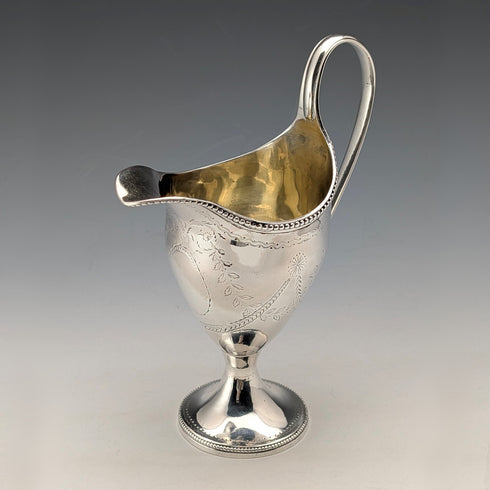 1783 British antique sterling silver cream jug 113g Samuel Meriton II