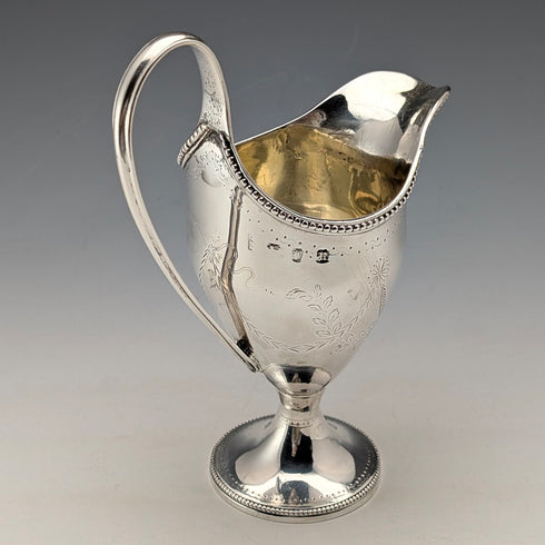 1783 British antique sterling silver cream jug 113g Samuel Meriton II