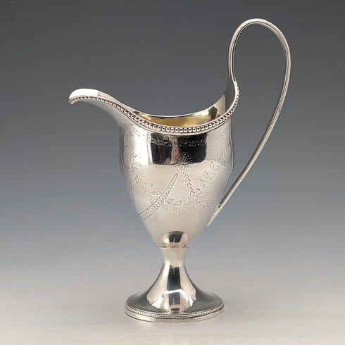 1783 British antique sterling silver cream jug 113g Samuel Meriton II