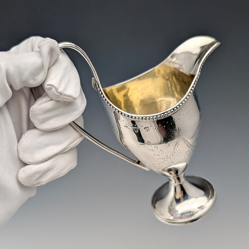1783 British antique sterling silver cream jug 113g Samuel Meriton II