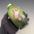 1910 British antique ceramic woman painted flower vase pair with pure silver decoration