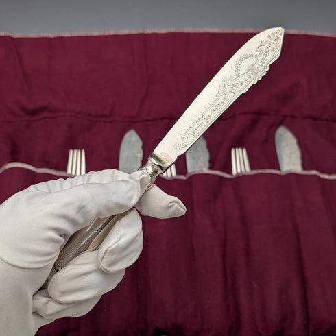 1907年 英国アンティーク シルバープレート製 カトラリー4ペア Walker&Hall