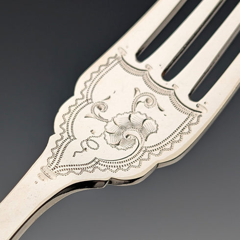 1909年 英国アンティーク 純銀製ハンドル フィッシュカトラリー6ペア Harrison Fisher