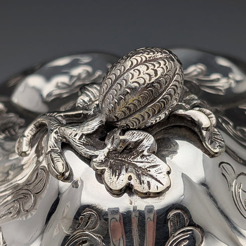 Late 19th Century British Antique Silver Plate Melon Shaped Teapot