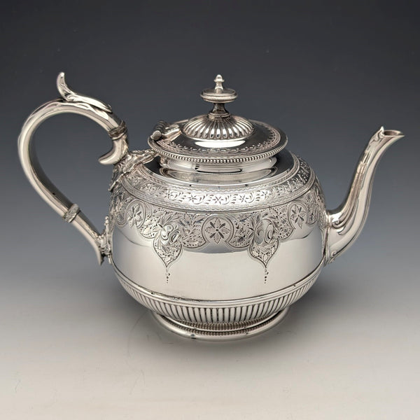 Late 19th Century British Antique Silver Plate Teapot James Dixon & Sons