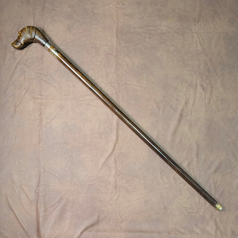 英國復古棕色軸樹脂狗頭手杖手杖 83 厘米