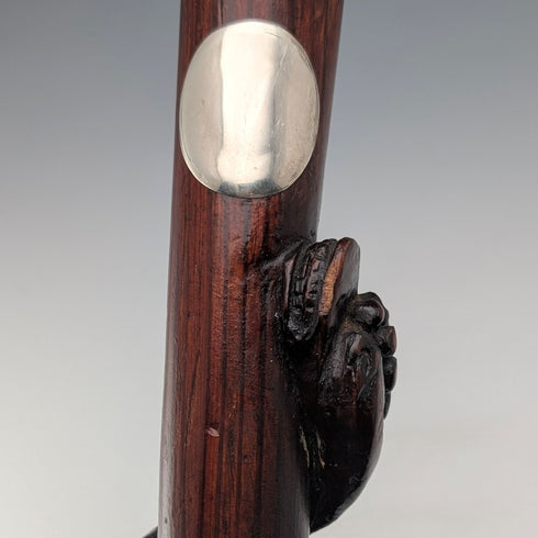 復古蛇裝飾棕色軸旋鈕手杖手杖 90 厘米