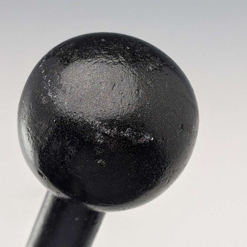 British vintage black shaft round handle walking stick 92cm