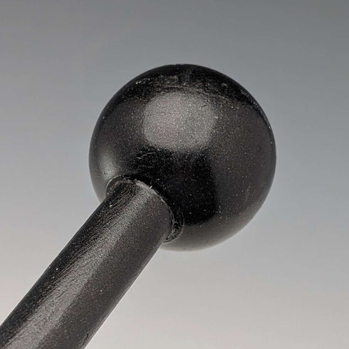 British vintage black shaft round handle walking stick 92cm