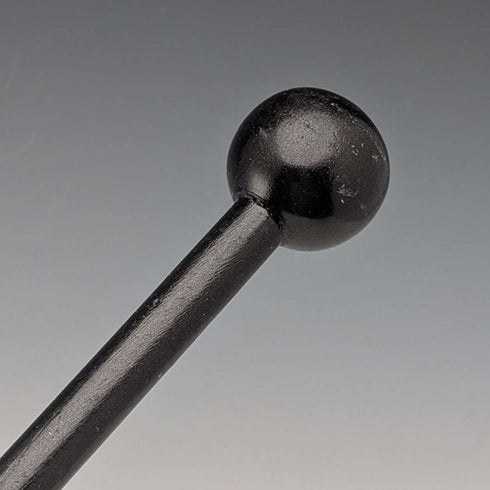 British vintage black shaft round handle walking stick 92cm