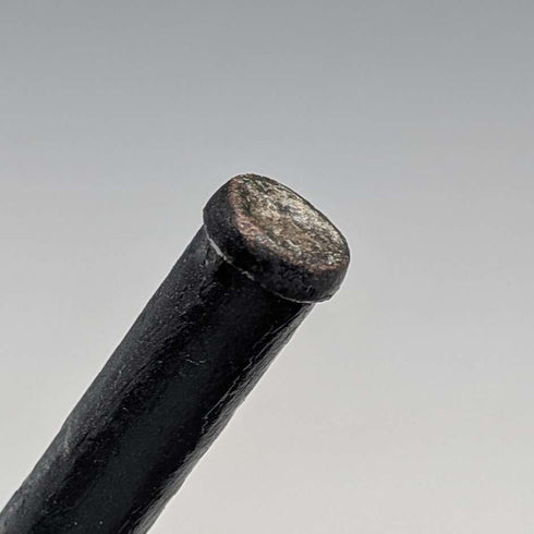 British vintage black shaft round handle walking stick 92cm