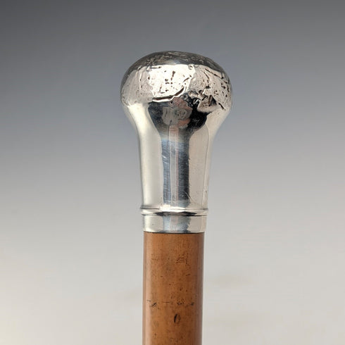 1917 年英國古董超厚舌軸純銀圓柄手杖 90 厘米