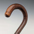 Antique British gentleman's brown shaft curved handle walking stick 78cm
