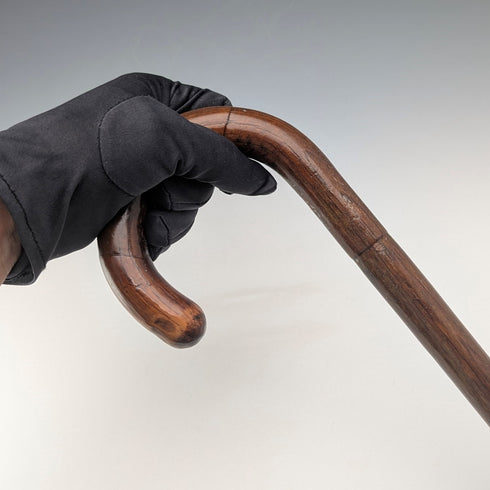 英國古董男士棕色軸彎柄手杖 78 厘米