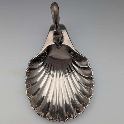 British Vintage Silver Plated Squirrel Decorated Shell Nut Dish