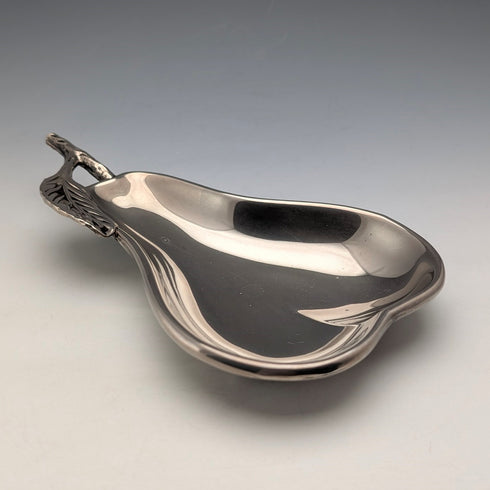 Vintage British silver plate pear-shaped nut dish