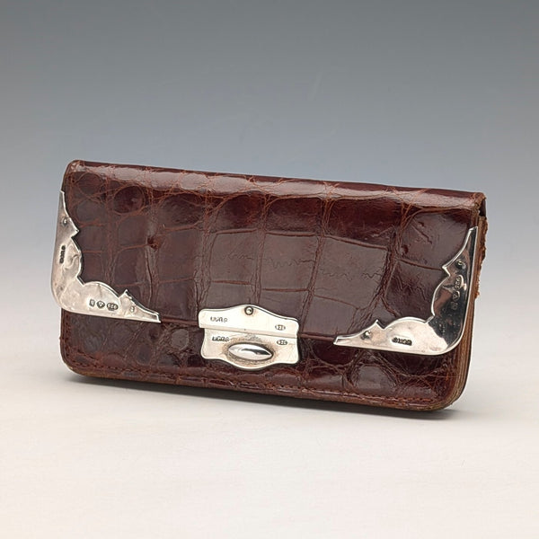 1907 年英國古董純銀裝飾小皮錢包零錢包靴子 Pure Drug Company