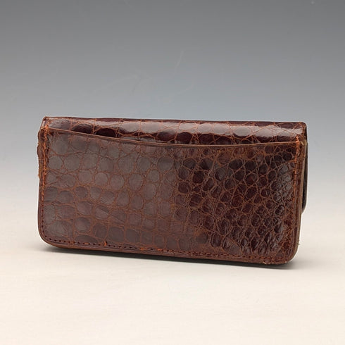 1907年 英国アンティーク 純銀装飾 小型革財布 小銭入れ Boots Pure Drug Company