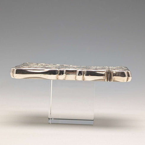 1873 British antique sterling silver card case, 91g, Colen Hewer, Cheshire