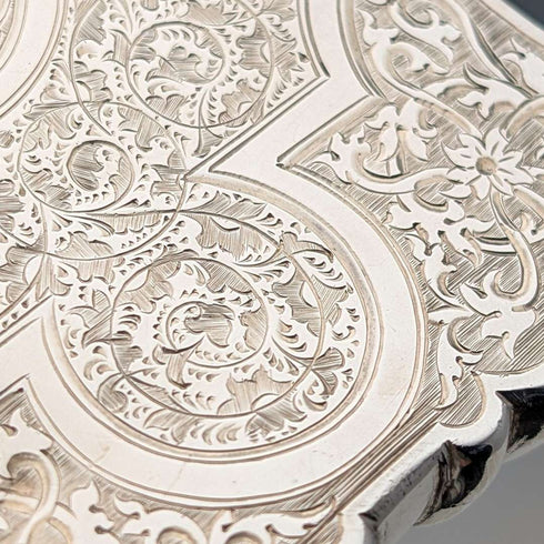 1873 British antique sterling silver card case, 91g, Colen Hewer, Cheshire