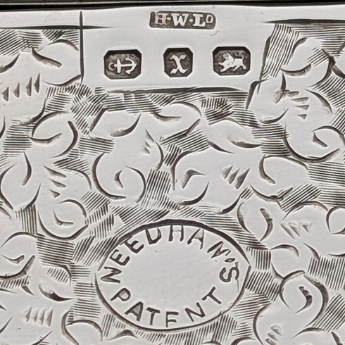 1897年 英国アンティーク 純銀製 スライド式 カードケース 80g HENRY WILLIAMSON