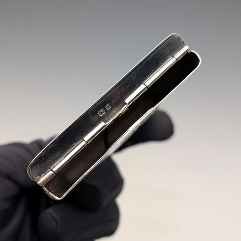 1897年 英国アンティーク 純銀製 スライド式 カードケース 80g HENRY WILLIAMSON