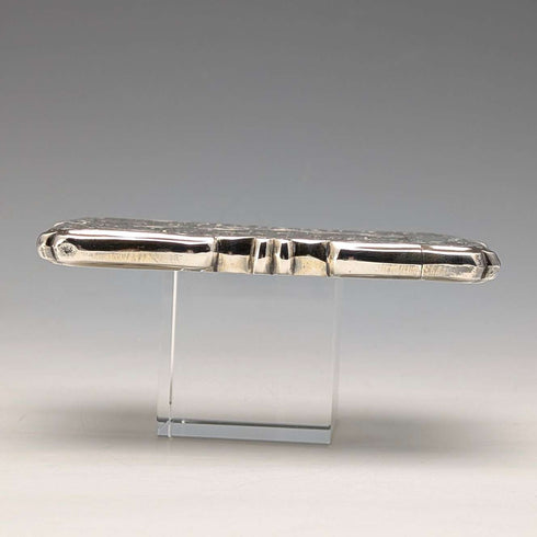 1856 British antique sterling silver card case 66g Frederick Marson